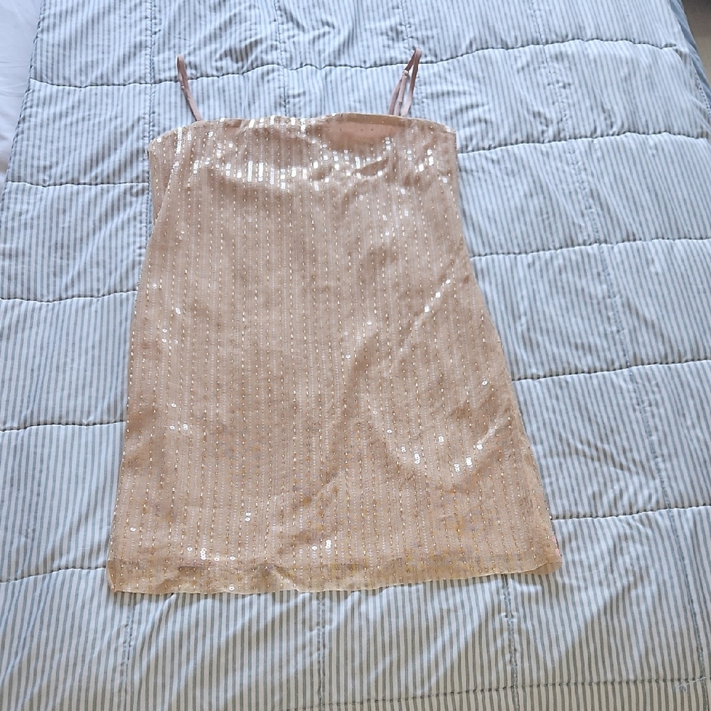 Astr Pink Satin Chemise with Adjustable Straps